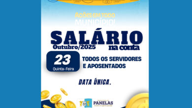 CALENDÁRIO DO PAGAMENTO SALARIAL DE OUTUBRO 2025