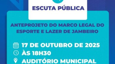 ESCUTA PÚBLICA - ANTEPROJETO DO MARCO LEGAL DO ESPORTE E LAZER DE JAMBEIRO